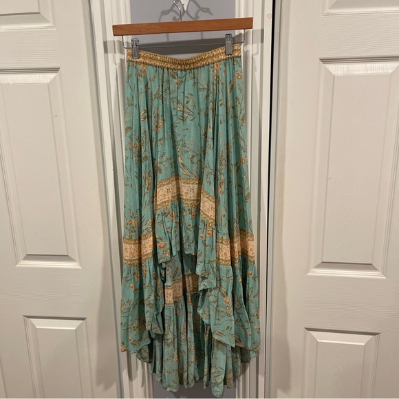 SPELL AND THE GYPSY COLLECTIVE MAISIE SKIRT TURQUOISE HI LOW BOHEMIAN BOHO EUC - Picture 4 of 8